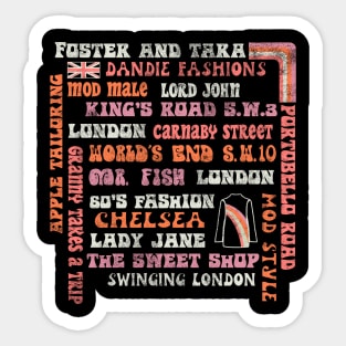Iconic London Roads and Stores of the 60's Sticker